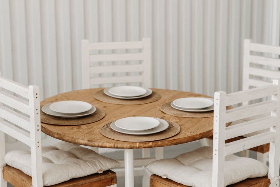 Solid Oak Dining Table + 4 Chairs